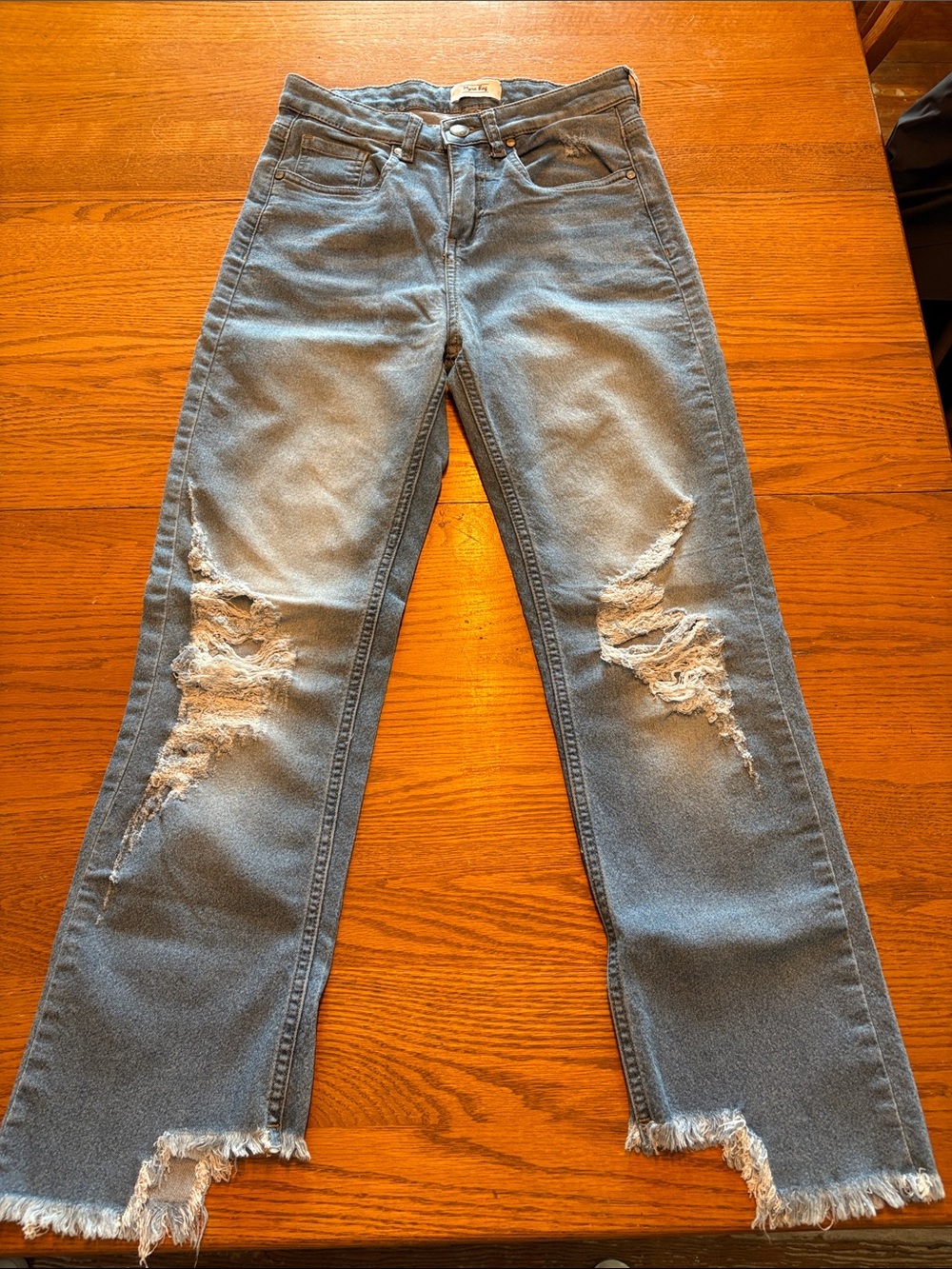 (5/$20) Myra Bag Cropped Light Blue Ripped Jeans